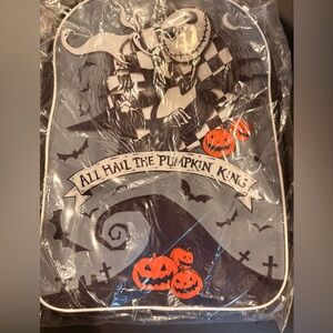 Kids Halloween Pumpkin King (Jack skellington) Backpack - Black & Orange